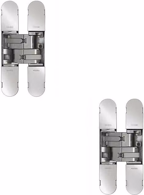Loops Heavy Duty Concealed Cup Hinges for Unrebated Doors, Polished Nickel, 2 x 130 x 30 mm