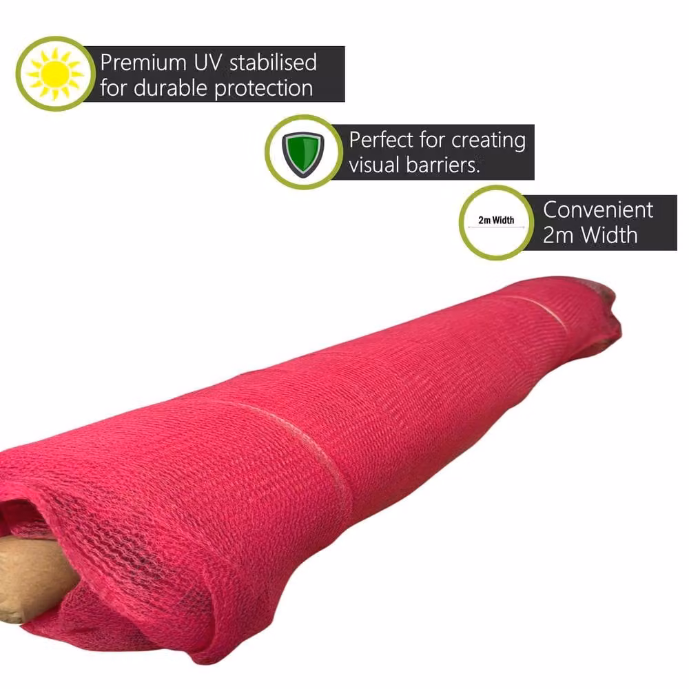 Pegdev Pink Heavy Duty UV Stabilised Polyethylene Temporary Fencing Safety Netting 21m – 2