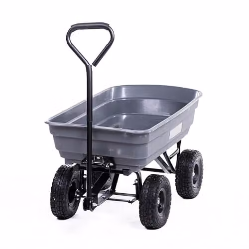 Garden Gear Grey Heavy Duty Dump Truck Utility Trolley with 75L Capacity and 10 inch Wheels – 1