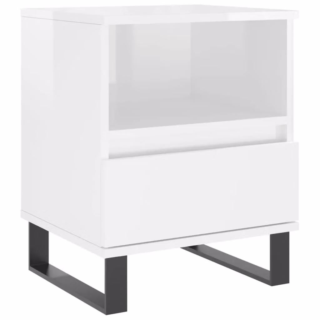 Berkfield Home High Gloss White Bedside Cabinet W/D/H: 40 x 35 x 50 cm – 2