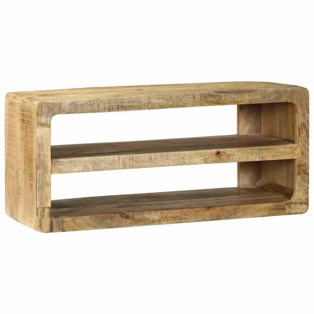 Berkfield Home Solid Mango Wood TV Cabinet in Brown, W/D/H: 80 x 32 x 36 cm – 2