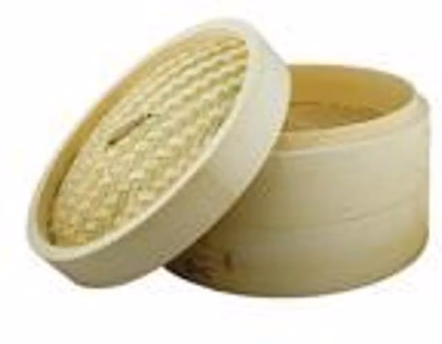 Dexam 2-Tier Round Bamboo Steamer, Diameter: 25 cm, Beige