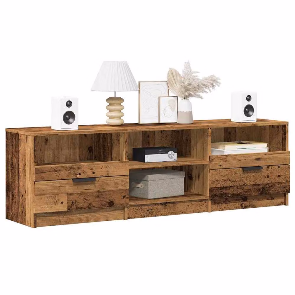 Berkfield Home Rustic TV Cabinet in Brown, W/D/H: 150 x 33.5 x 45 cm – 2