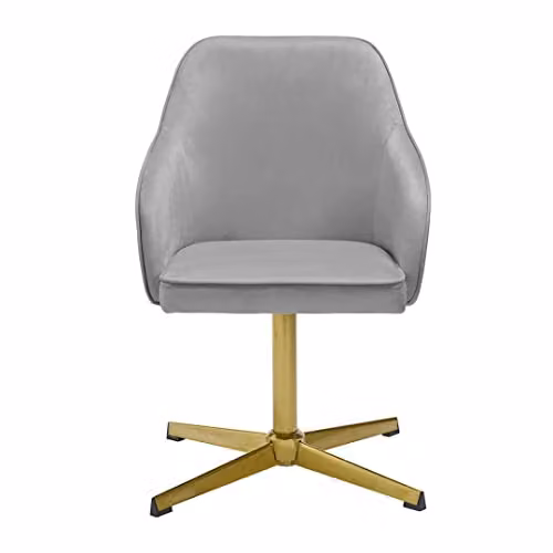 Netfurniture Newux Task Chair in Grey Velvet with Gold Metal Accents – 2