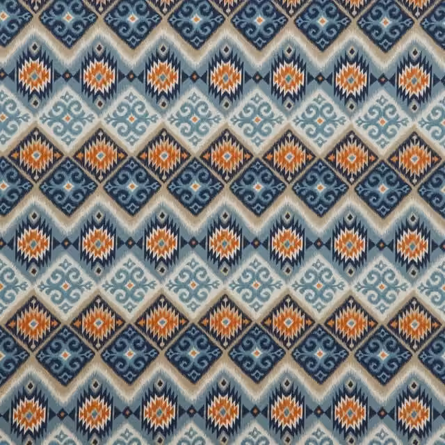 iLiv Navajo Ethnic Striped Fabric Rug in Teal, Turquoise and Multicolour