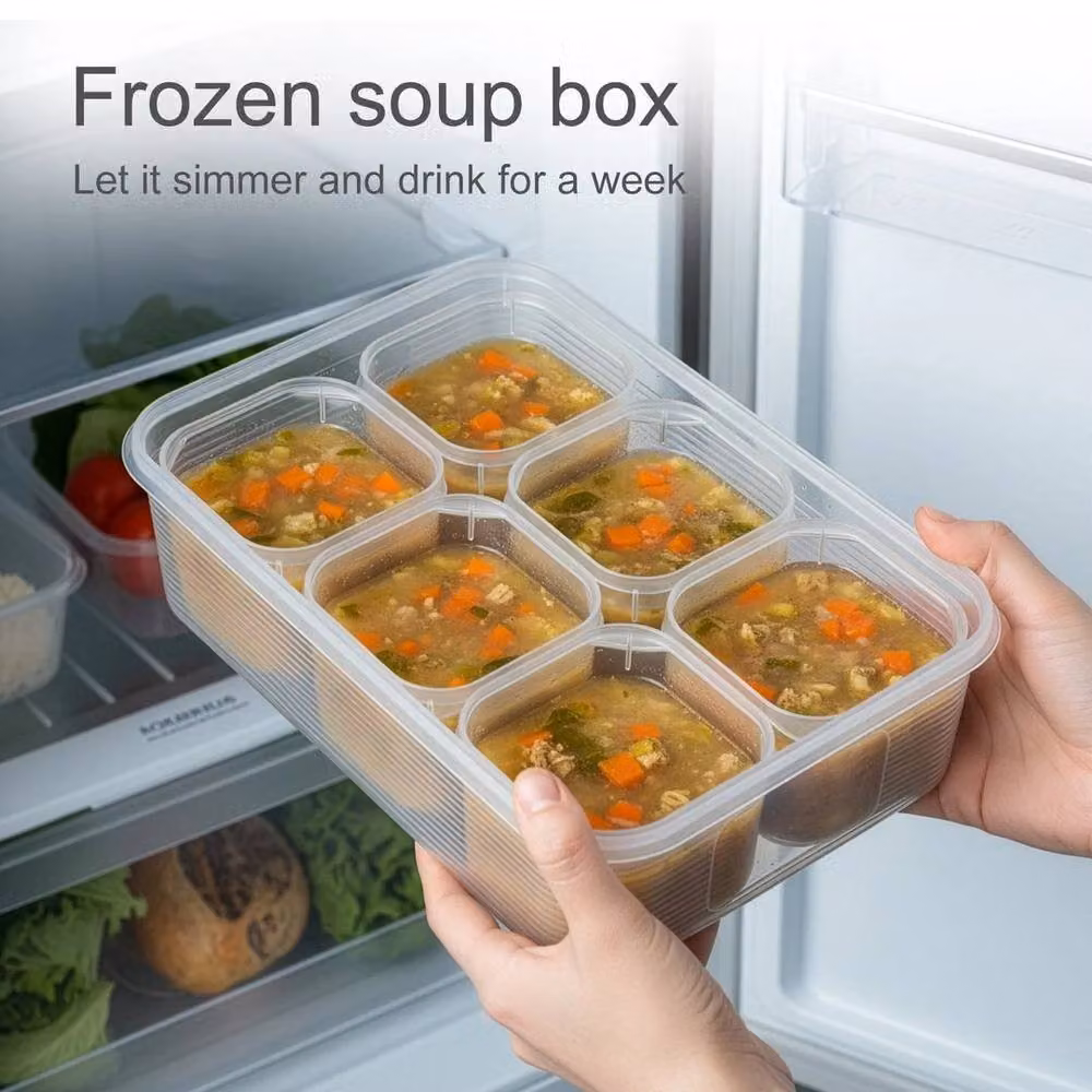 PAWNORA 7 Pack Clear Plastic Snack Containers with 6 Compartments and Dividers – 2