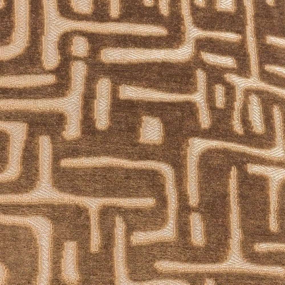 HOEM Soren Brown Cut Velvet Abstract Square Cushion, W/D/H: 45 x 45 x 45 cm – 4