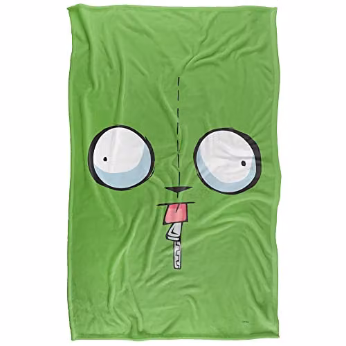 Invader Zim Gir Face Super Soft Fleece Throw Blanket, Multicolour, W: 91 cm, D: 147 cm – 1