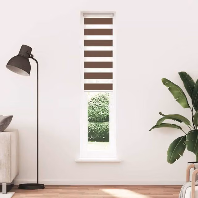 Berkfield Home Brown Zebra Blind with Animal Pattern, W: 45 cm, H: 200 cm