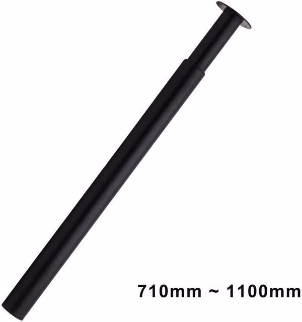 FORGEVIO Adjustable Metal Kitchen Worktop or Desk Leg in Black, Height: 71.0 - 110.0 cm