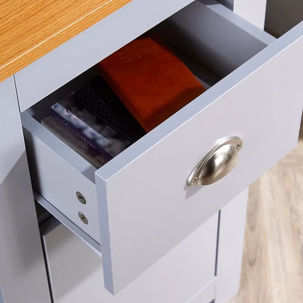 Home Source Camden 3 Drawer Pedestal Computer Storage Desk in Grey Oak Wood – 2