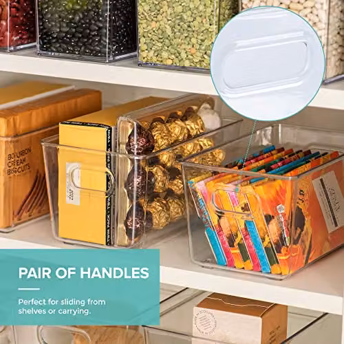 LIVIVO Set of 3 Transparent Plastic Stackable Storage Organisers, W: 25.7 cm, D: 15.3 cm, H: 13.5 cm – 6