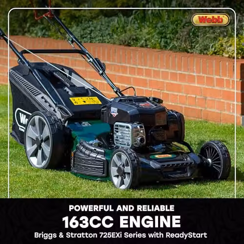 Webb Supreme 53cm Self Propelled Petrol Lawnmower in Green with 65L Collection Bag – 4
