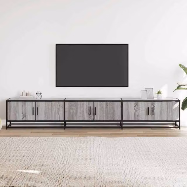 Berkfield Home TV Cabinet in Grey Sonoma, W/D/H: 240 x 35 x 41 cm – 1