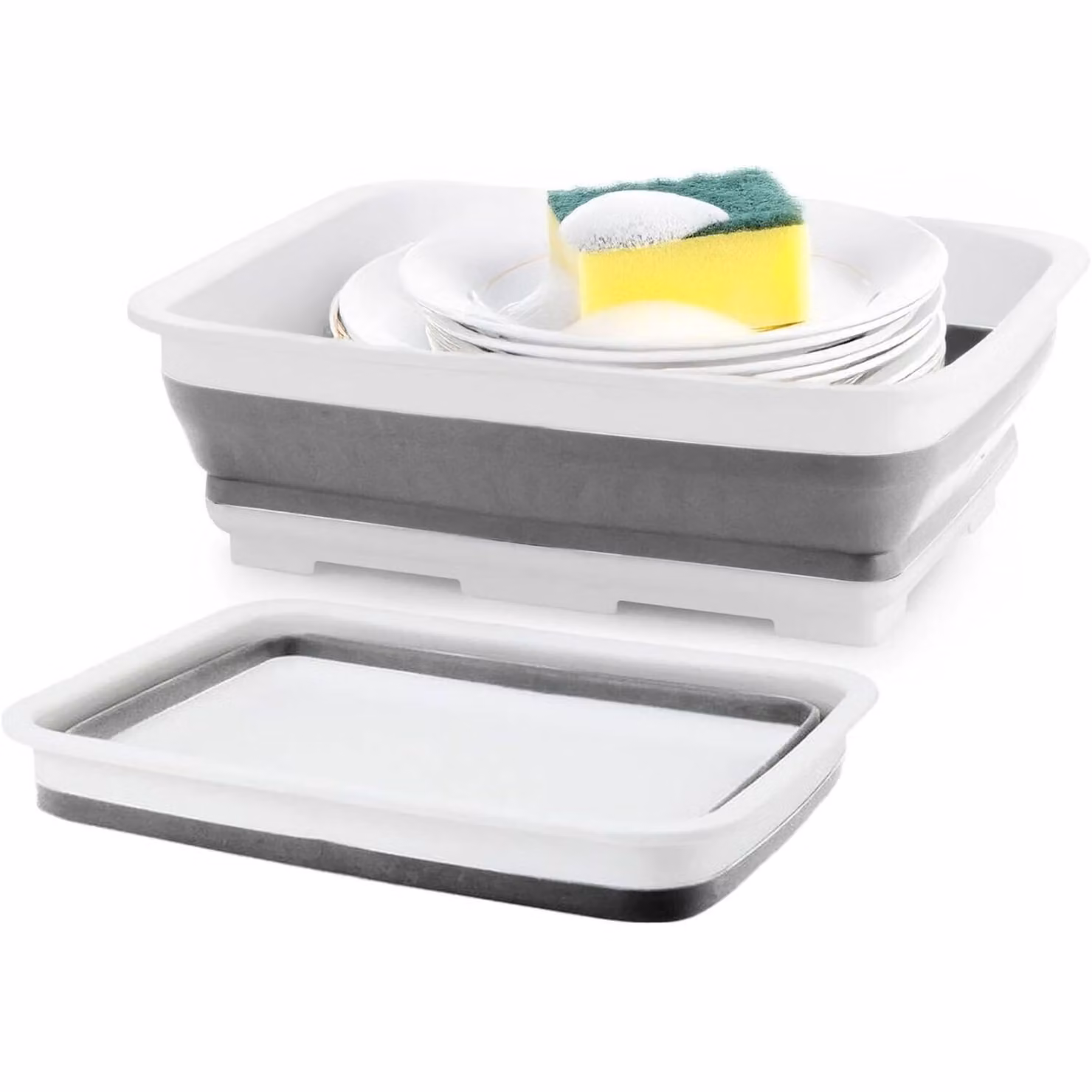 Marco Paul Collapsible Rectangular Washing Up Bowl in White – 2