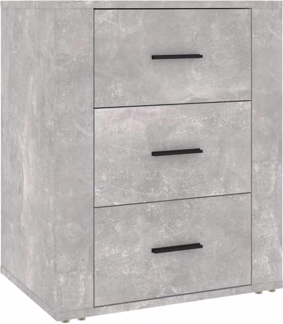 Berkfield Home Bedside Cabinet in Concrete Grey, W/D/H: 50 x 36 x 60 cm