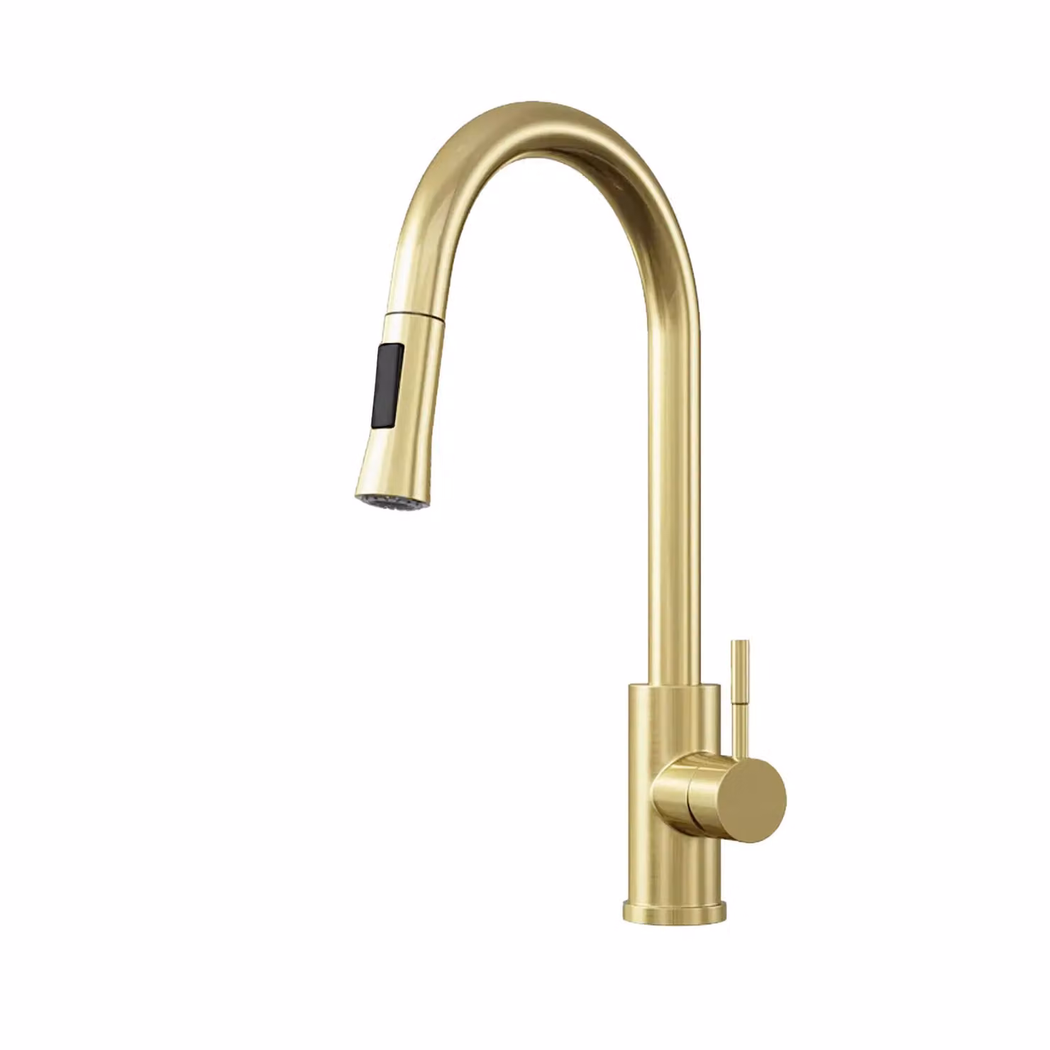 Nes Home Brushed Brass Modern Pull Out Kitchen Mixer Tap in Gold – 3