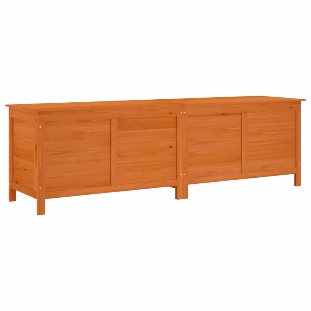 Berkfield Home Garden Storage Box in Brown Solid Fir Wood, W: 198.5 cm, D: 50 cm, H: 56.5 cm – 2