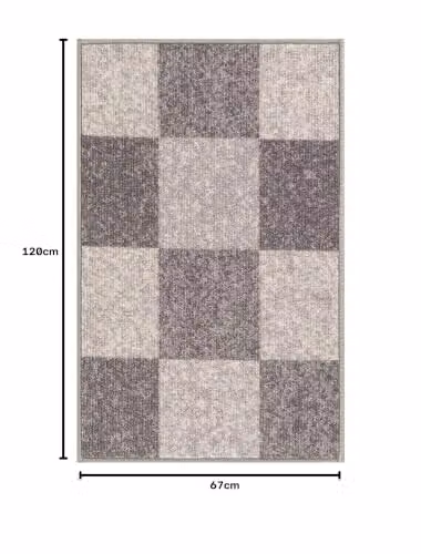 Serdim Rugs Havana Washable Non-Slip Kitchen Floor Mat, Grey, W: 67 cm, L: 120 cm – 2