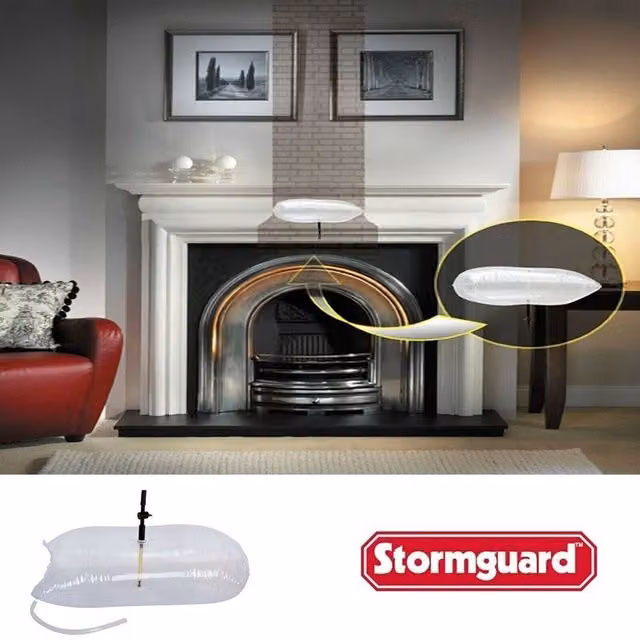 Stormguard Chimney Balloon Draught Excluder, Grey, W/D/H: 70 x 40 x 40 cm