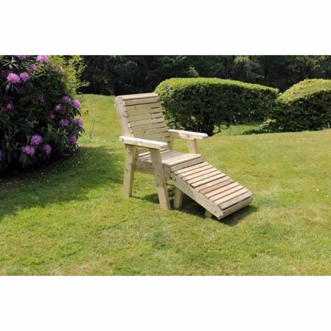 Churnet Valley Garden Furniture Ltd Ergonomic Wooden Footstool in Brown, W: 35 cm, D: 50 cm, H: 30 cm – 2