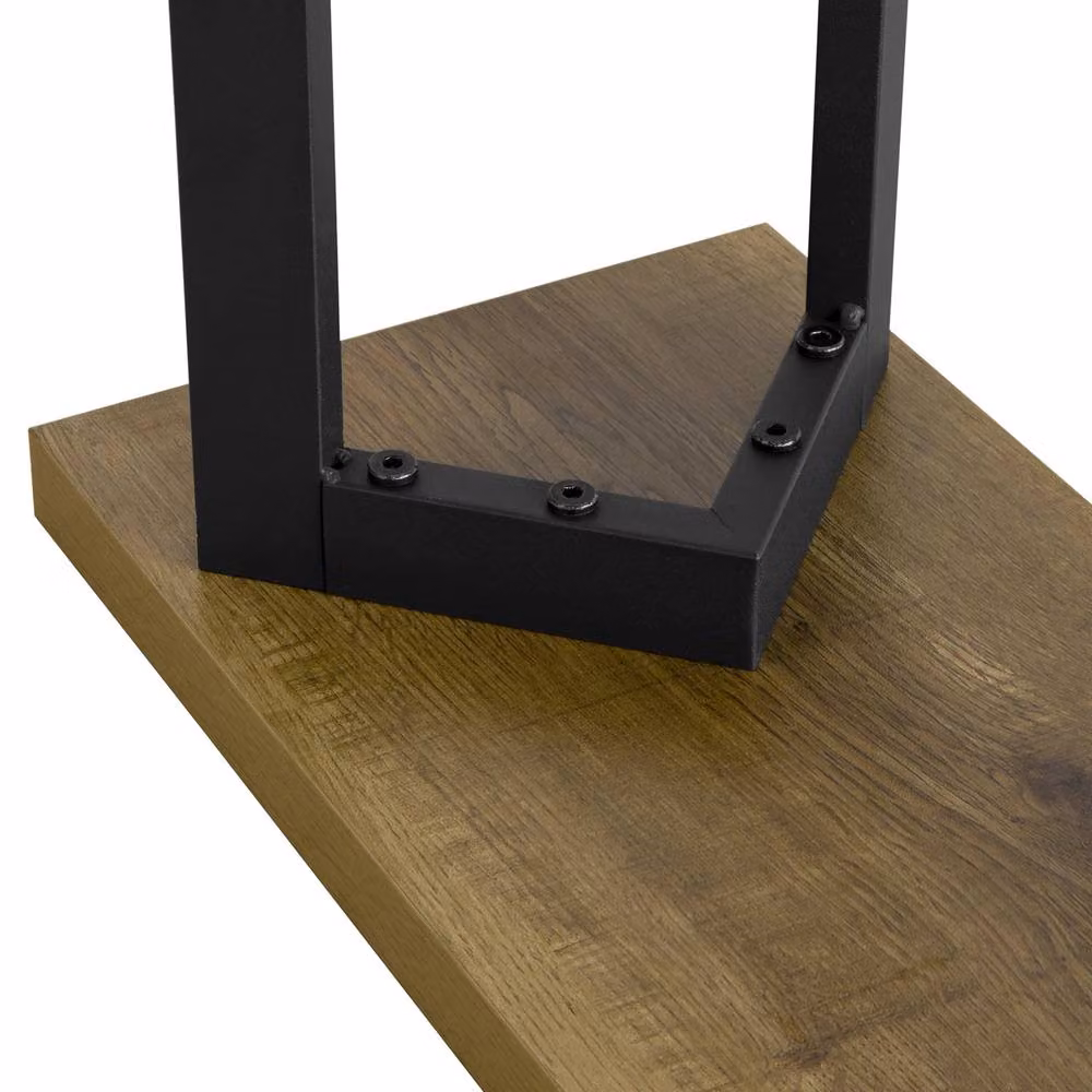 SoBuy Industrial Narrow Console Table in Light Oak and Black Metal – 3