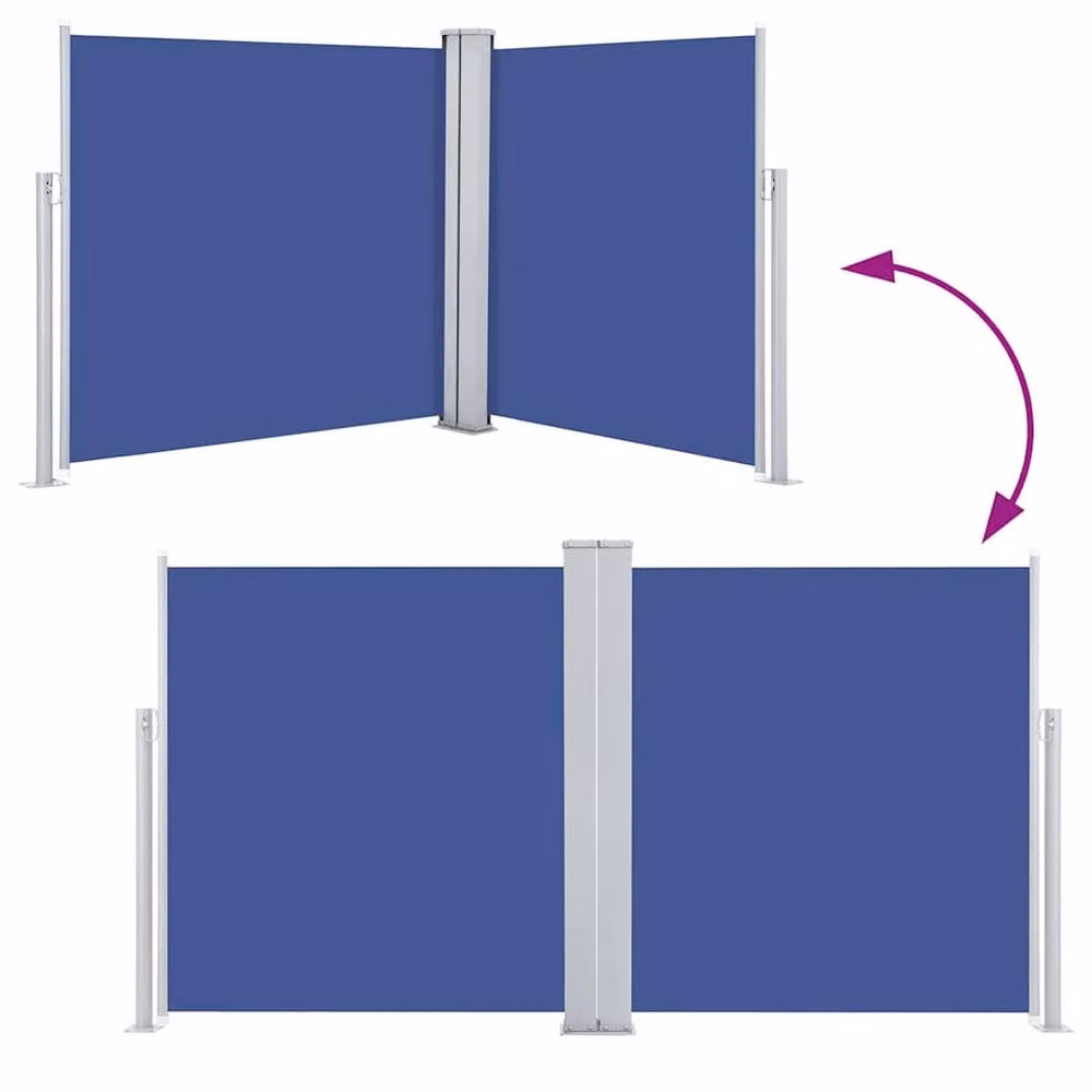 Berkfield Home Retractable Side Awning in Blue, W/H: 600 x 100 cm – 5