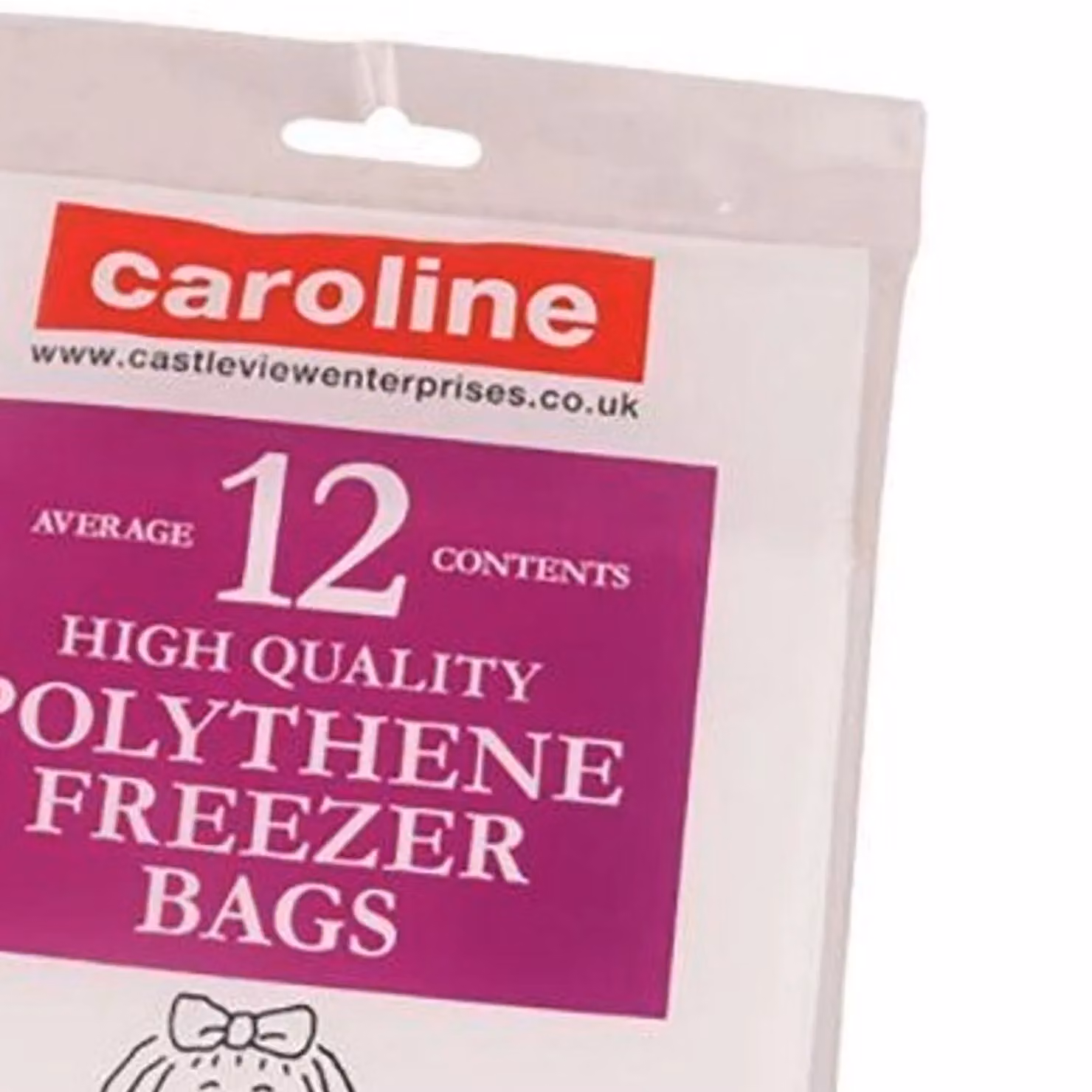 Caroline Transparent White Plastic Freezer Bags, Pack of 12 – 2