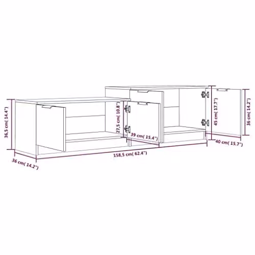 vidaXL Scandinavian Style TV Cabinet in Grey Sonoma Wood