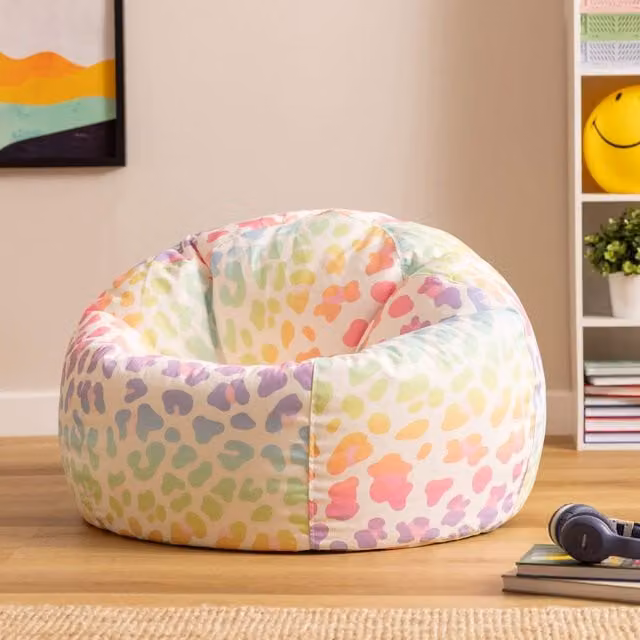 icon Kids Ombre Leopard Print Dome Bean Bag in Multicolour – 1