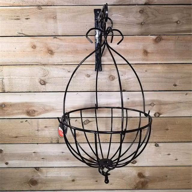 KORVIXA Black Metal Luxury Spanish Garden Wall Hanging Basket Planter
