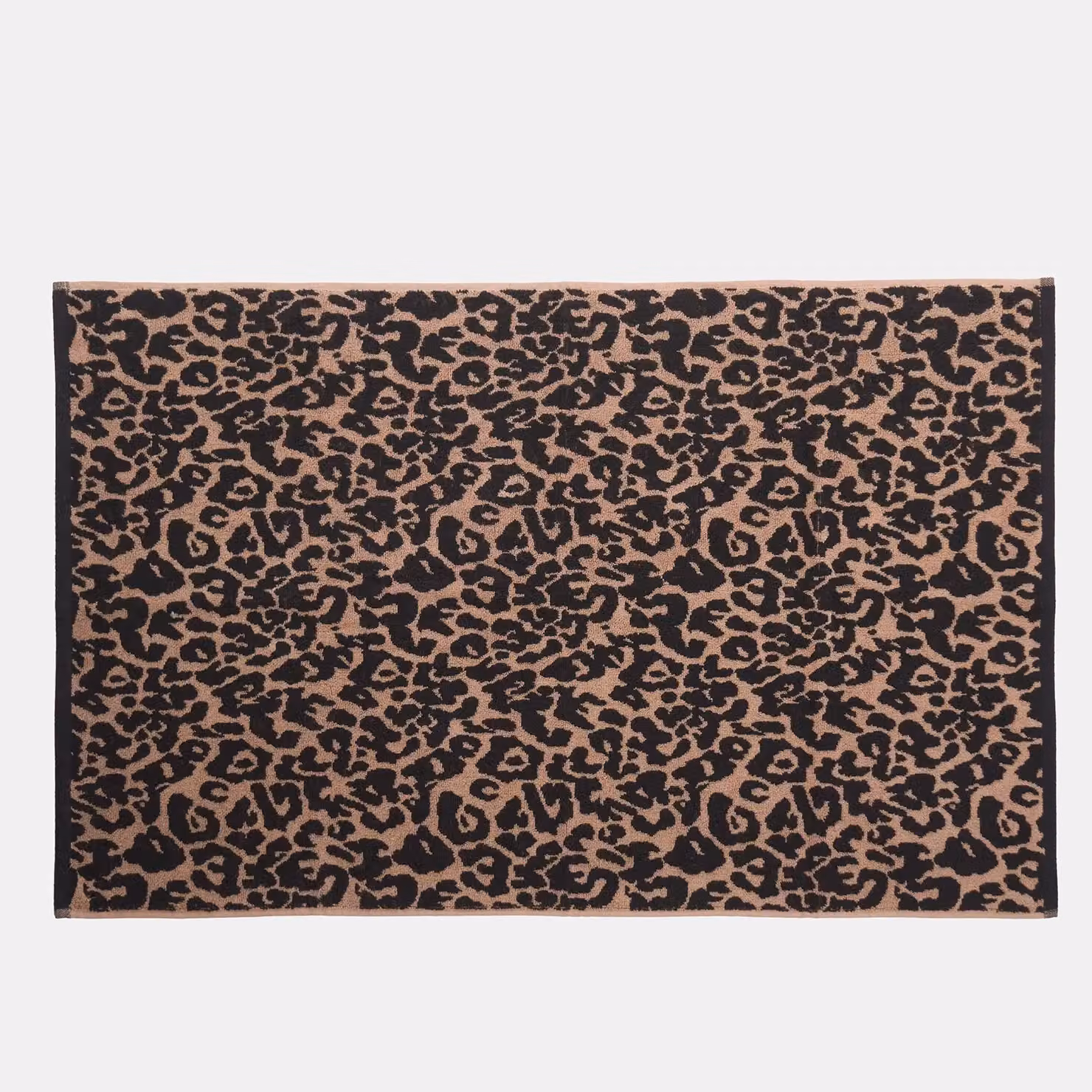 OHS 4 Pack Leopard Print Cotton Hand Towels in Natural Beige, W/H: 50 x 80 cm – 5
