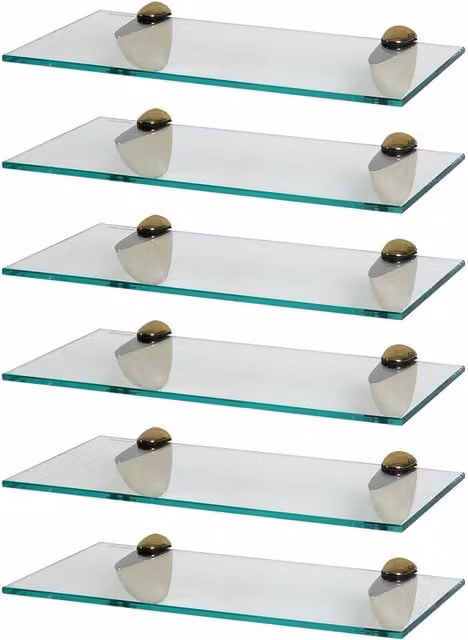 Harbour Housewares Gold Floating Glass Wall Mounted Shelf