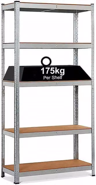 SPETLEK Heavy Duty Silver Metal and MDF Racking Shelf for Garage or Kitchen Storage
