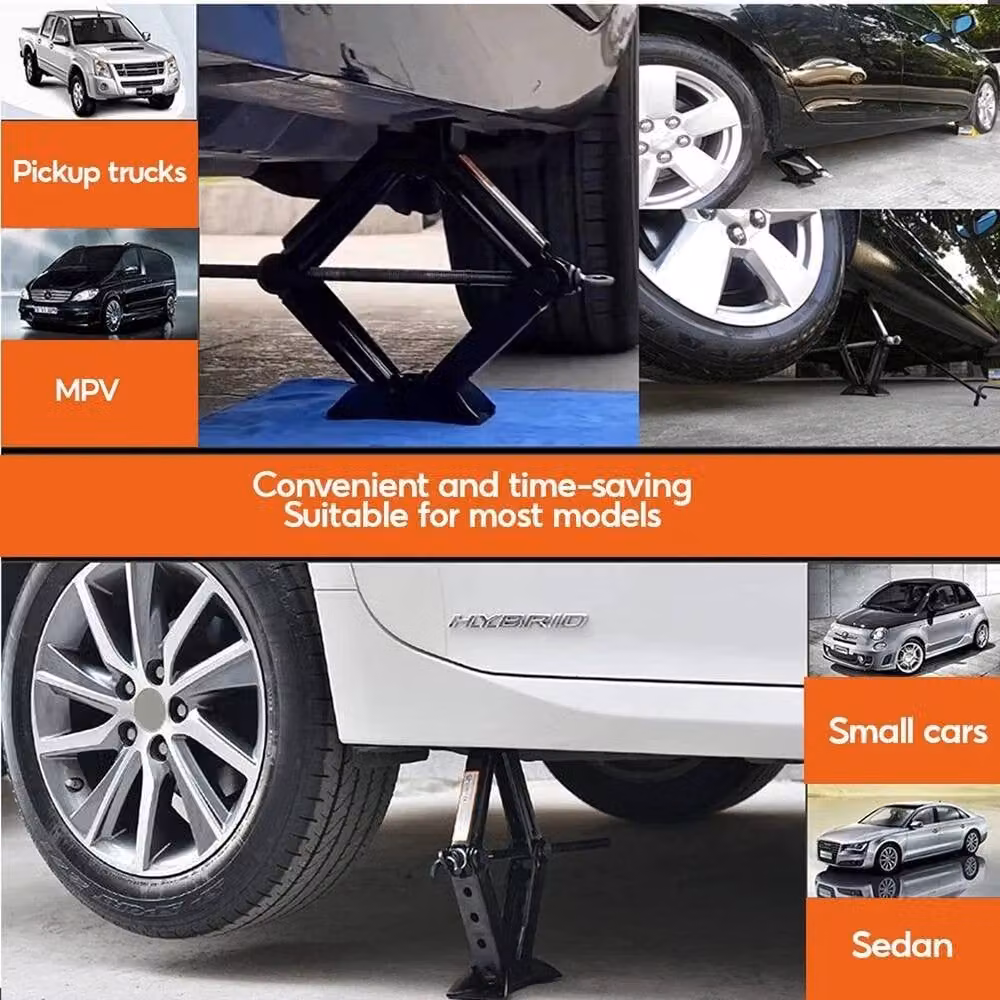 Nordara Heavy Duty 2.5T Scissor Jack and Lug Wrench Kit in Black – 4