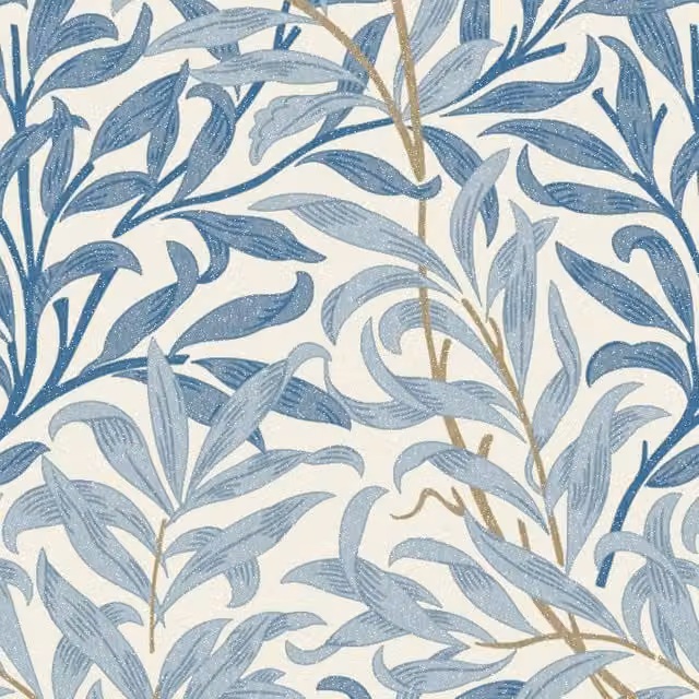William Morris Willow Bough Digitally Printed Fabric in Blue