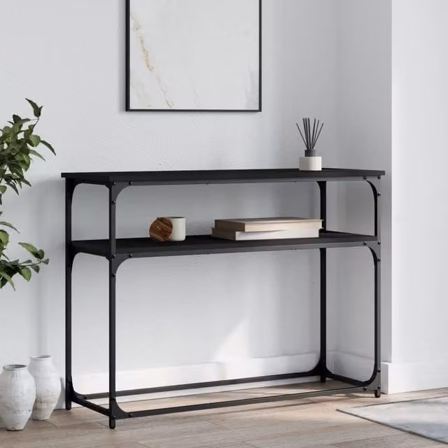Berkfield Home Industrial Console Table in Black, W/D/H: 100 x 35.5 x 75 cm – 1