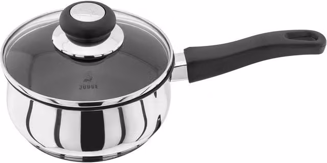 Judge Vista Non-Stick Stainless Steel Saucepan with Glass Lid, Silver, 16cm, 1L – 3