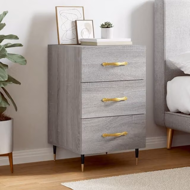 Berkfield Home Grey Sonoma Bedside Cabinet W/D/H: 40 x 40 x 66 cm – 1