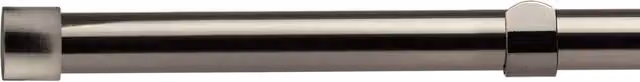 NewEdgeBlinds Fenton Extendable Eyelet Metal Curtain Pole Set, Black Silk, Length: 160 cm