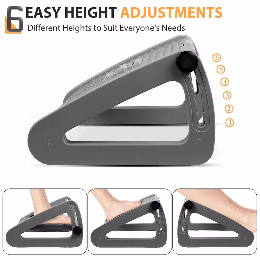 FLAVORA Ergonomic Adjustable Footrest Under Desk in Grey, W/D/H: 100 x 100 x 19 cm – 3
