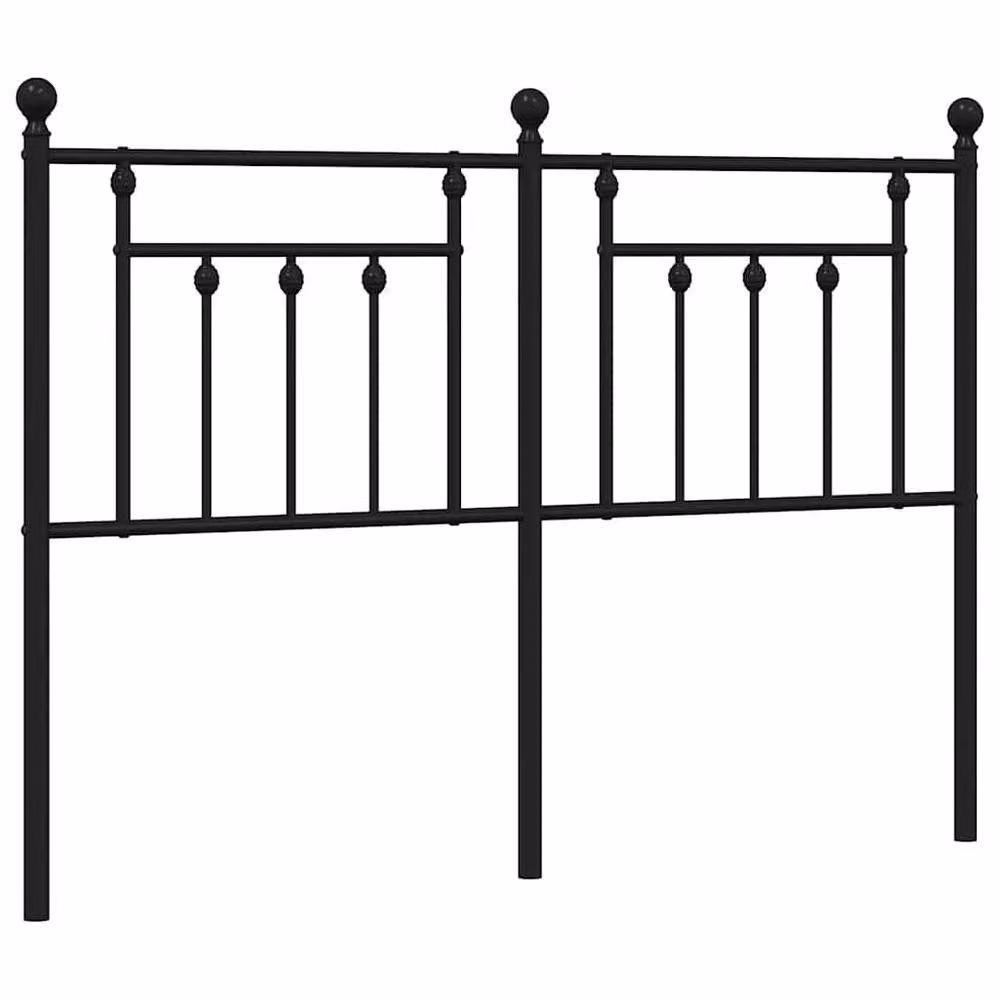 Berkfield Home Classic Metal Headboard in Matt Black – 2