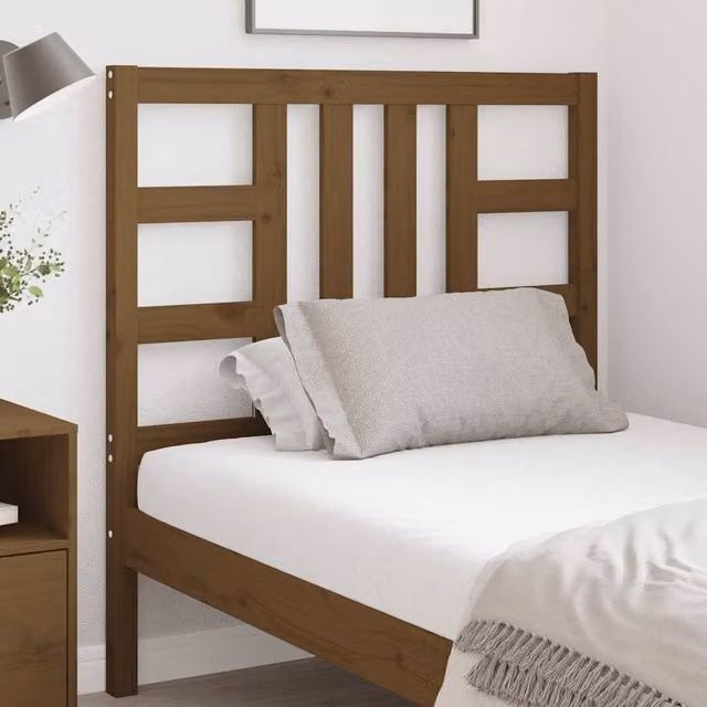 Berkfield Home Beautiful Bed Headboard in Honey Brown Solid Pine Wood, W: 96 cm, D: 4 cm, H: 100 cm – 1