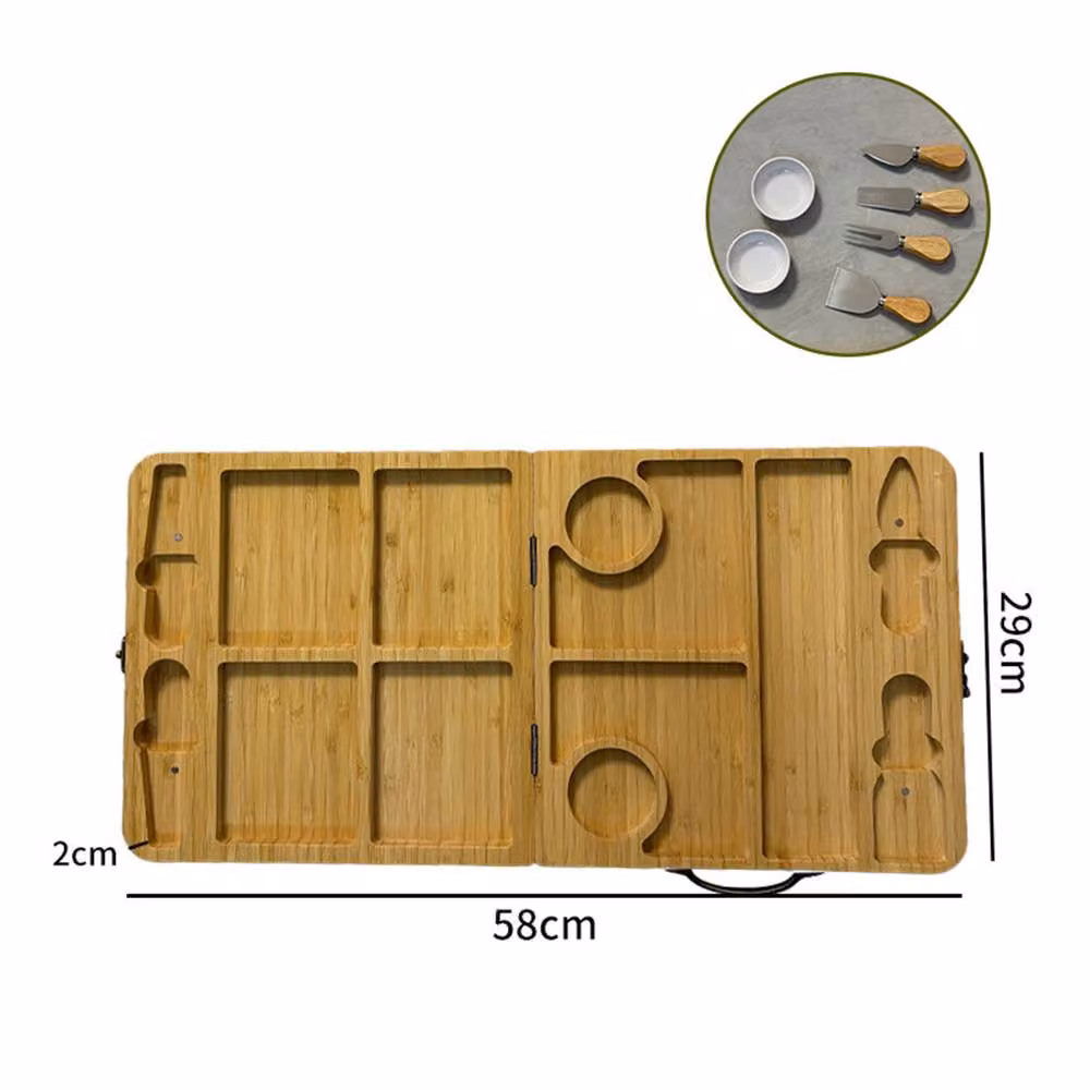 Quipulse Multifunctional Folding Cheese Board in Beige and Sand with Stainless Steel Details – 4