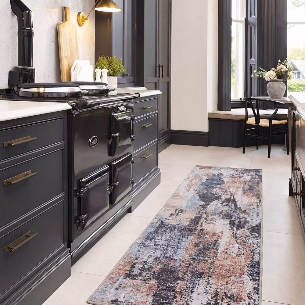 Kukoon Vintage Blue and Grey Distressed Soft Pile Area Rug, W: 120 cm, L: 170 cm – 3
