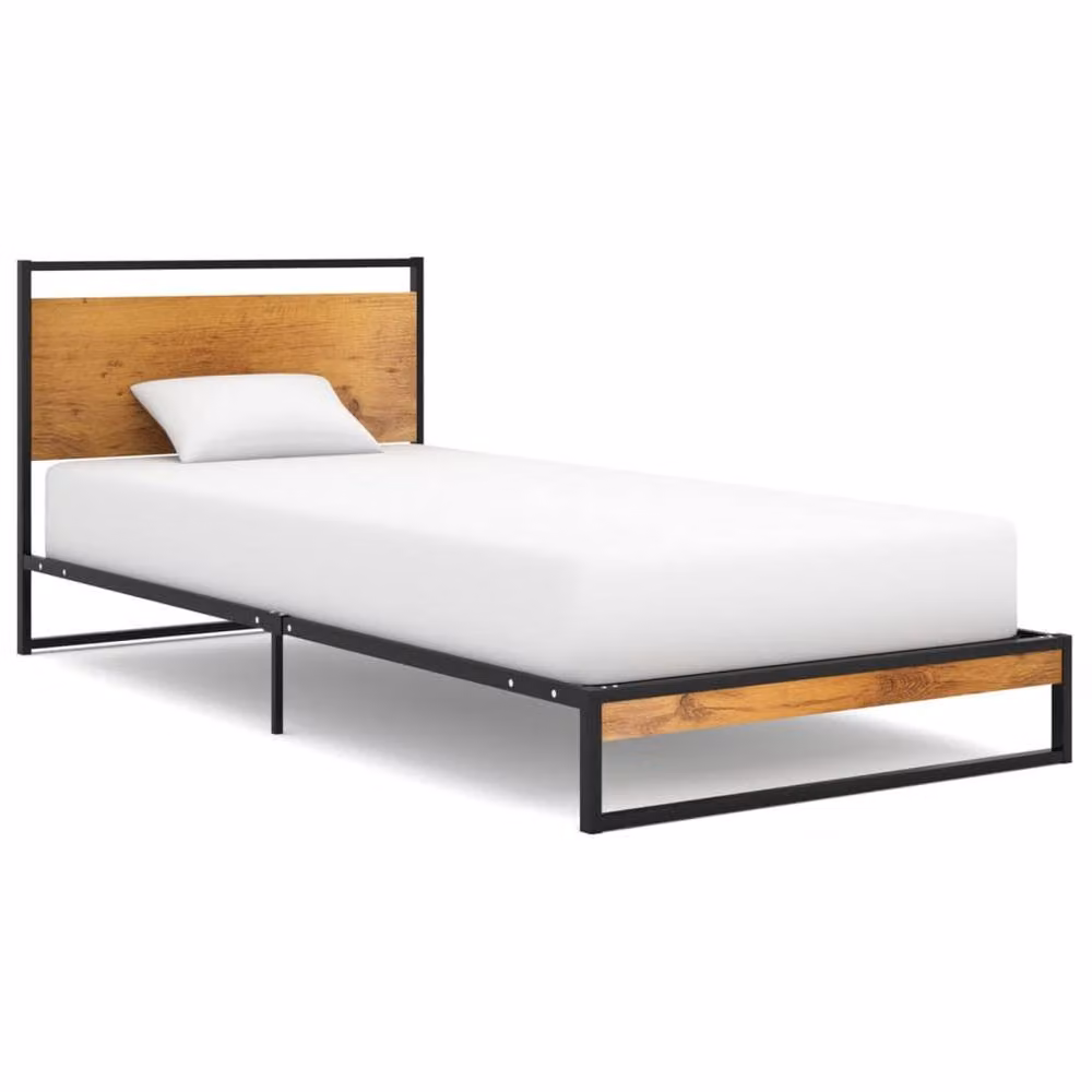 Berkfield Home Comfortable Metal Bed Frame in Black, W/D/H: 100 x 200 cm – 2