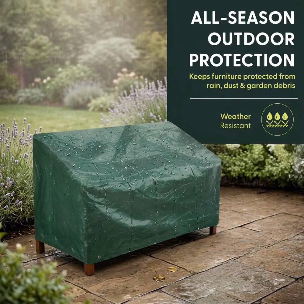 Keplin Waterproof Patio Bench Cover in Green, W/D/H: 90 x 162 x 66 cm – 2