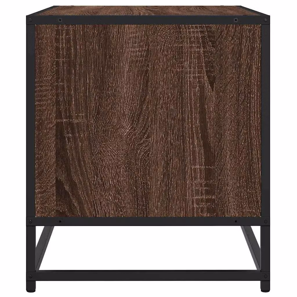 Berkfield Home Brown Oak TV Cabinet in Engineered Wood and Metal, W/D/H: 61 x 40 x 46 cm – 5