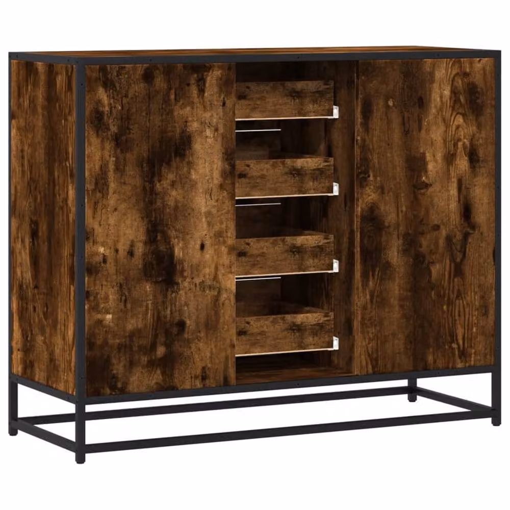 Berkfield Home Smoked Oak Sideboard in Brown, W/D/H: 92 x 35 x 76 cm – 5
