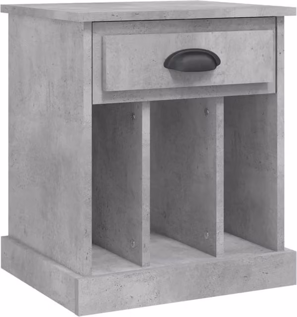 Berkfield Home Bedside Cabinet in Grey, W/D/H: 43 x 36 x 50 cm